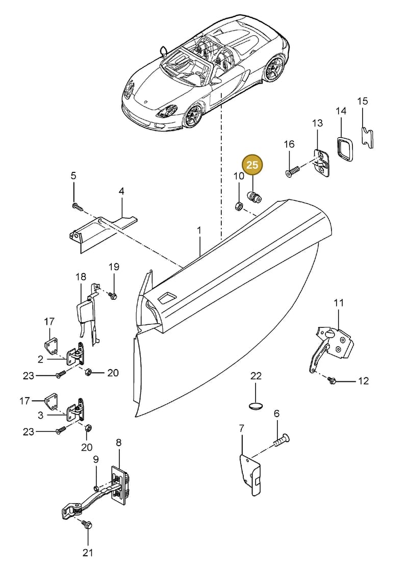 99651298700 — Porsche Carrera GT (2003-2006) diagram p25804000, position 25