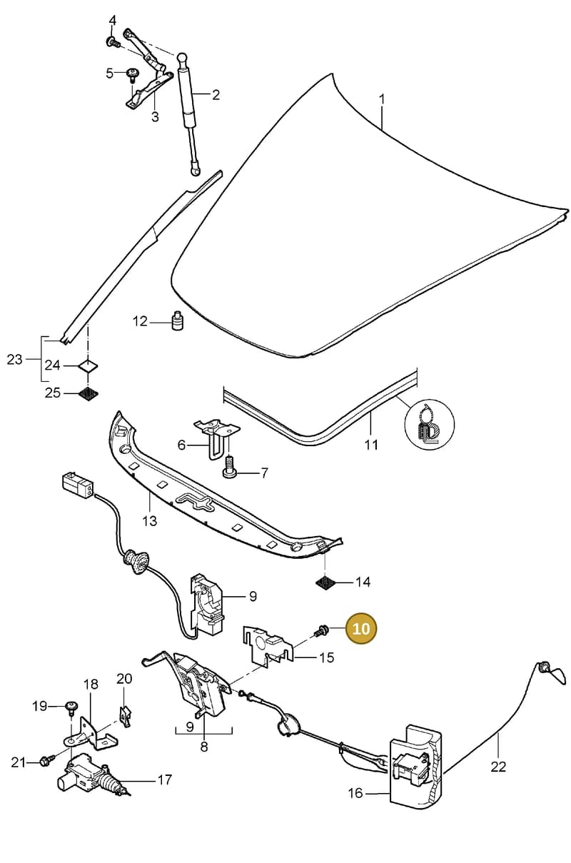 99651298700 — Porsche Carrera 4 Cabrio (2004-2008) diagram p26803000, position 10