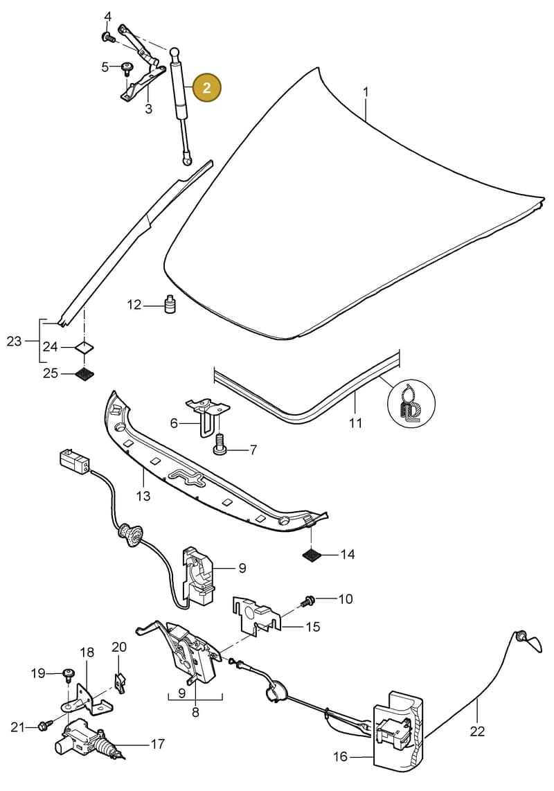 99651298700 — Porsche Turbo (2006-2009) diagram p30803000, position 2