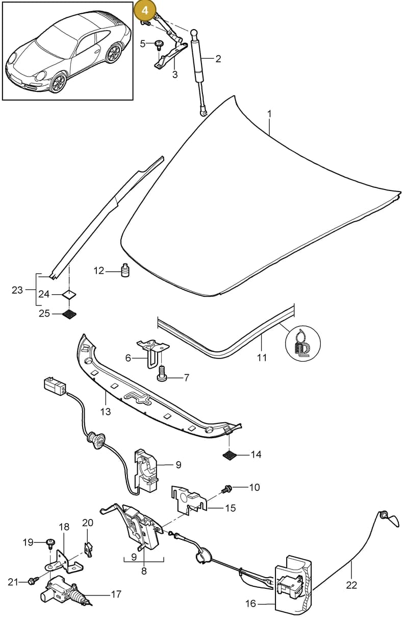 99651298700 — Porsche 911 Carrera (2008-2012) diagram p32803000, position 4