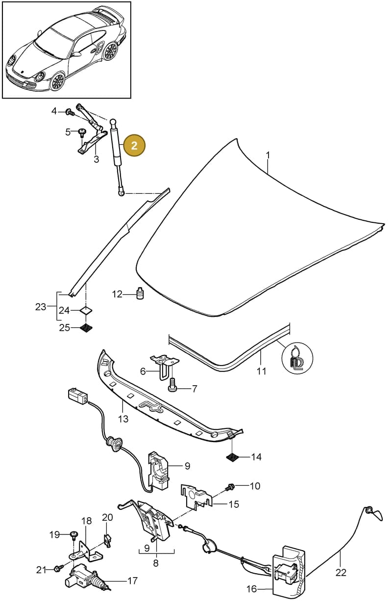 99651298700 — Porsche GT2 RS (2009-2012) diagram p36803000, position 2