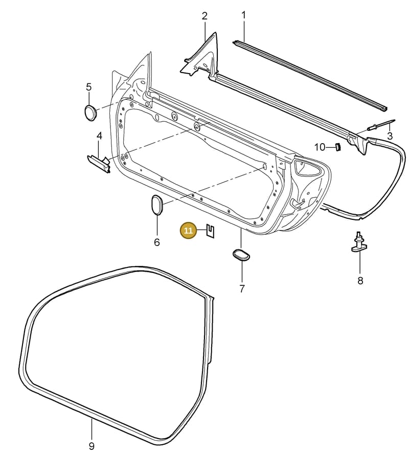 99653733700 — Porsche Cayman S (2005-2008) diagram p28804010, position 11