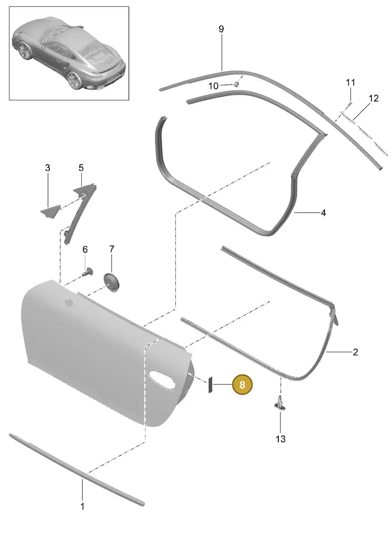 99653733700 — Porsche GT2 RS Clubsport (2013-2020) diagram p42804010, position 8