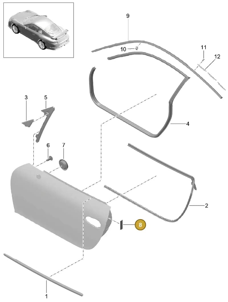 99653733700 — Porsche 911 (2013-2020) diagram p41804010, position 8