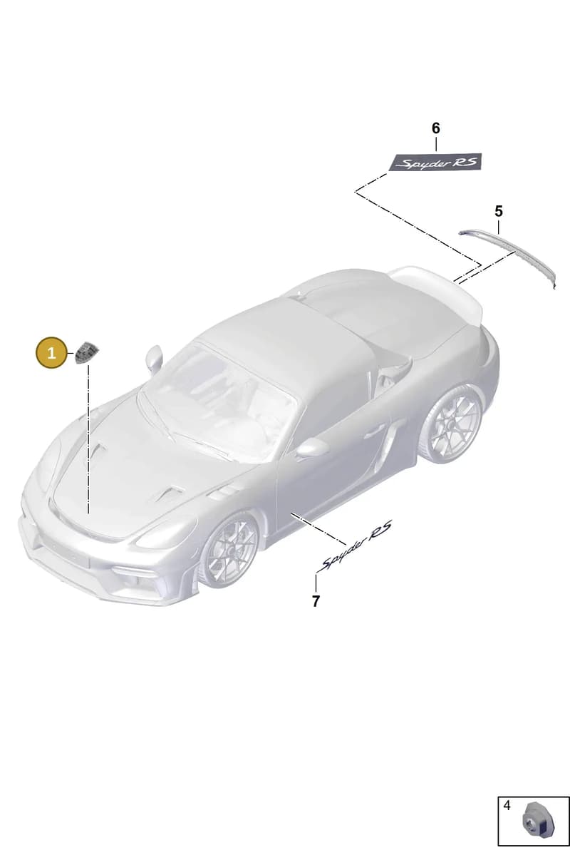 99655921190 — Porsche Boxster Spyder (2019-2020) diagram p54810100, position 1