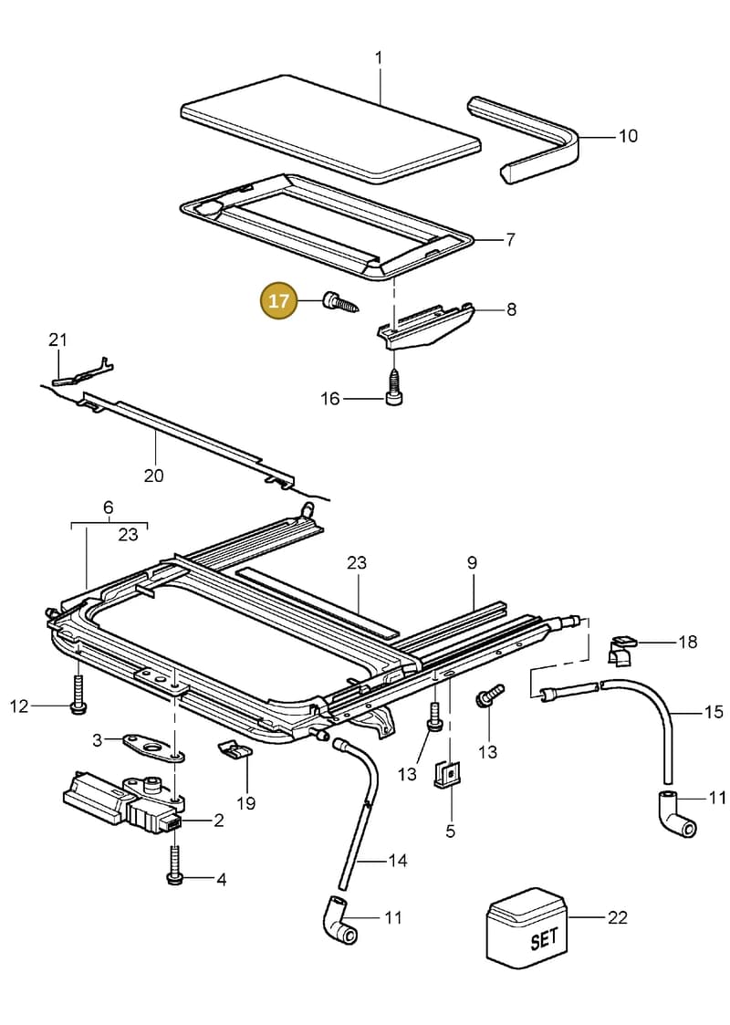 99656424500 — Porsche Carrera 4 Cabrio (1997-2005) diagram p21811000, position 17