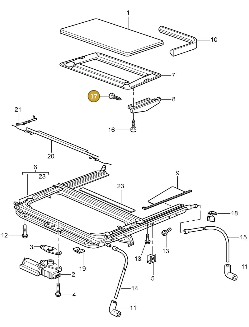 99656424500 — Porsche Carrera 4 Cabrio (2004-2008) diagram p26811000, position 17