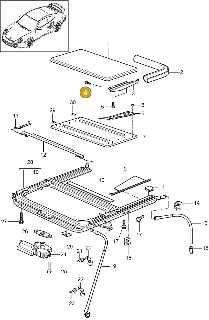 99656424500 — Porsche GT2 RS (2009-2012) diagram p36811000, position 4