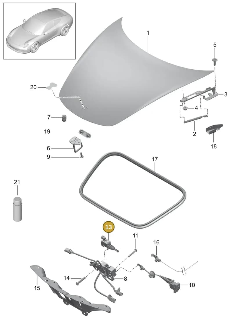99656424500 — Porsche 991 Carrera 4 (2011-2016) diagram p38803000, position 13