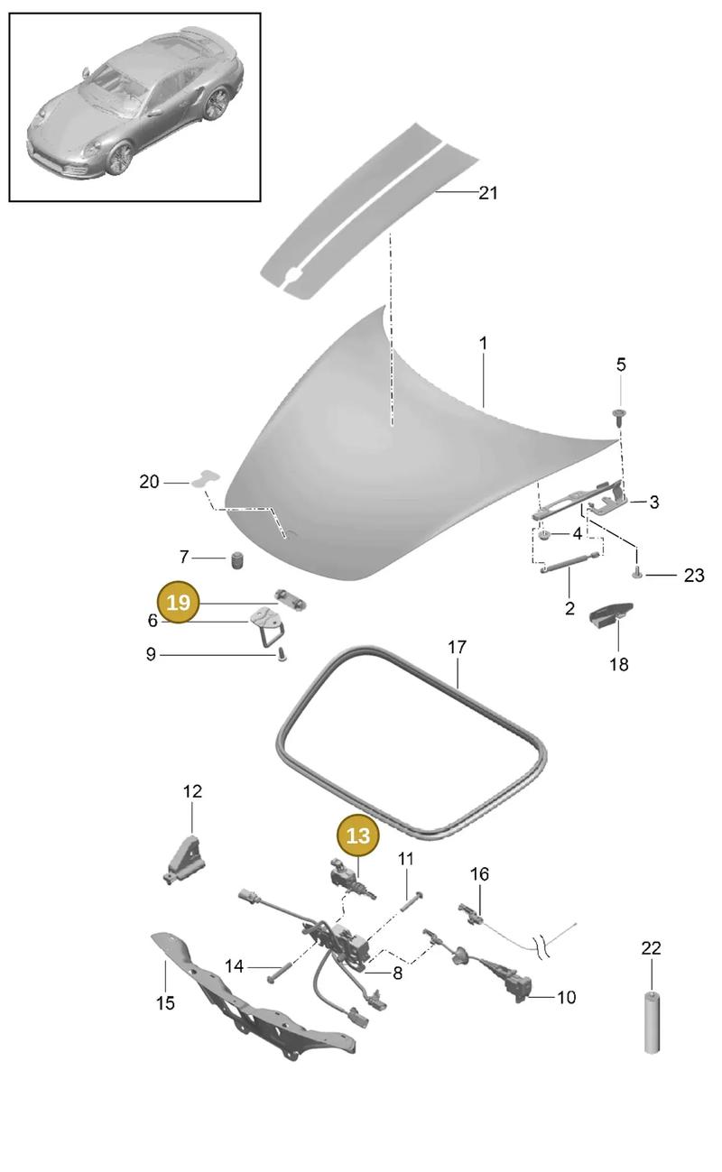 99656424500 — Porsche 911 (2013-2020) diagram p42803000, position 19+13