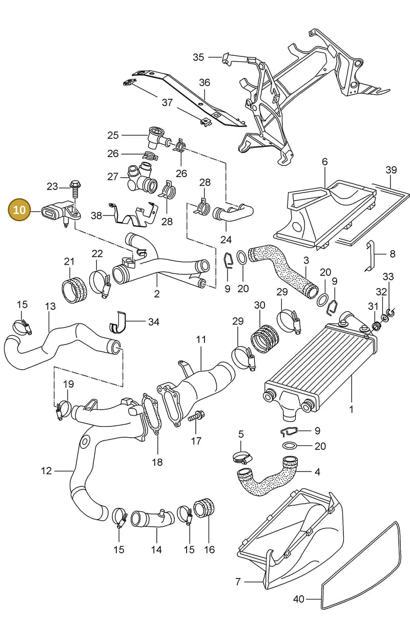 99660618000 — Porsche Turbo (2000-2005) diagram p23107020, position 10