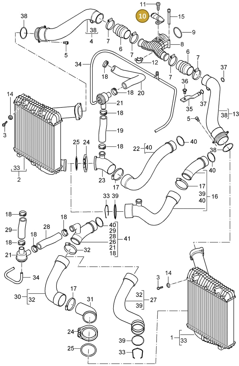 99660618000 — Porsche Cayenne (2002-2006) diagram p24107020, position 10