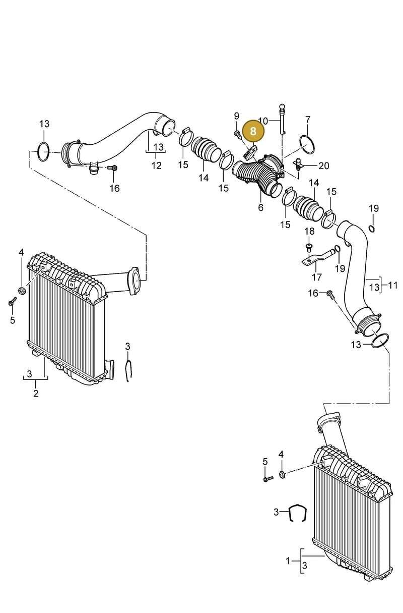 99660618000 — Porsche Cayenne (2007-2010) diagram p31107020, position 8