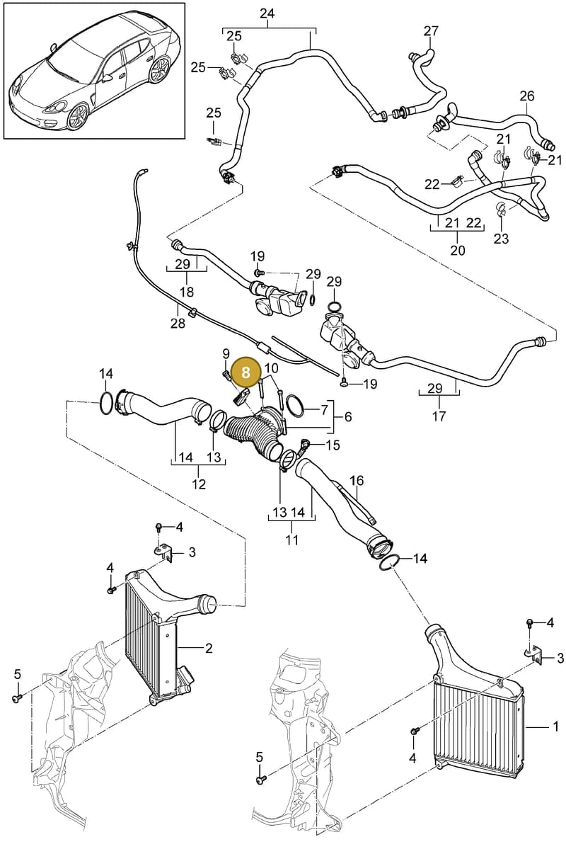 99660618000 — Porsche Panamera (2009-2016) diagram p35107060, position 8