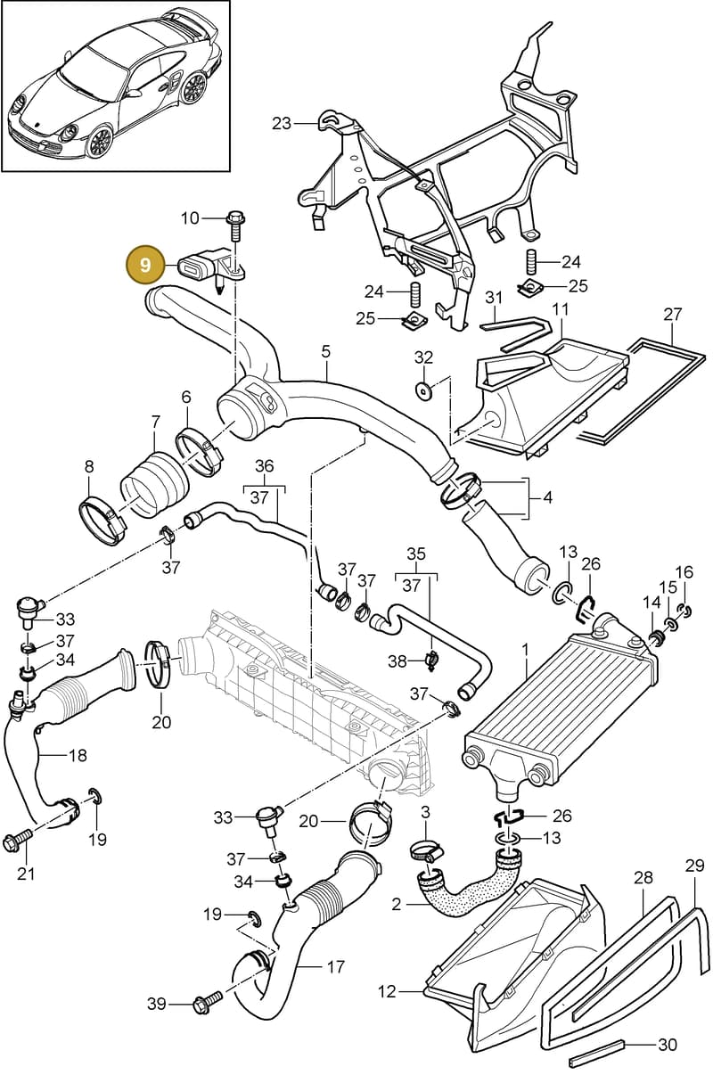 99660618000 — Porsche GT2 RS (2009-2012) diagram p36107020, position 9