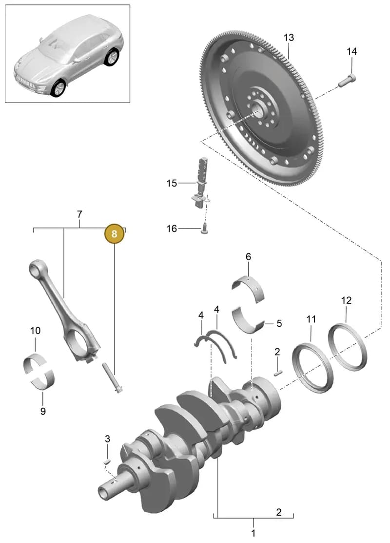 99710311501 — Porsche Macan (2013-2018) diagram p44102000, position 8