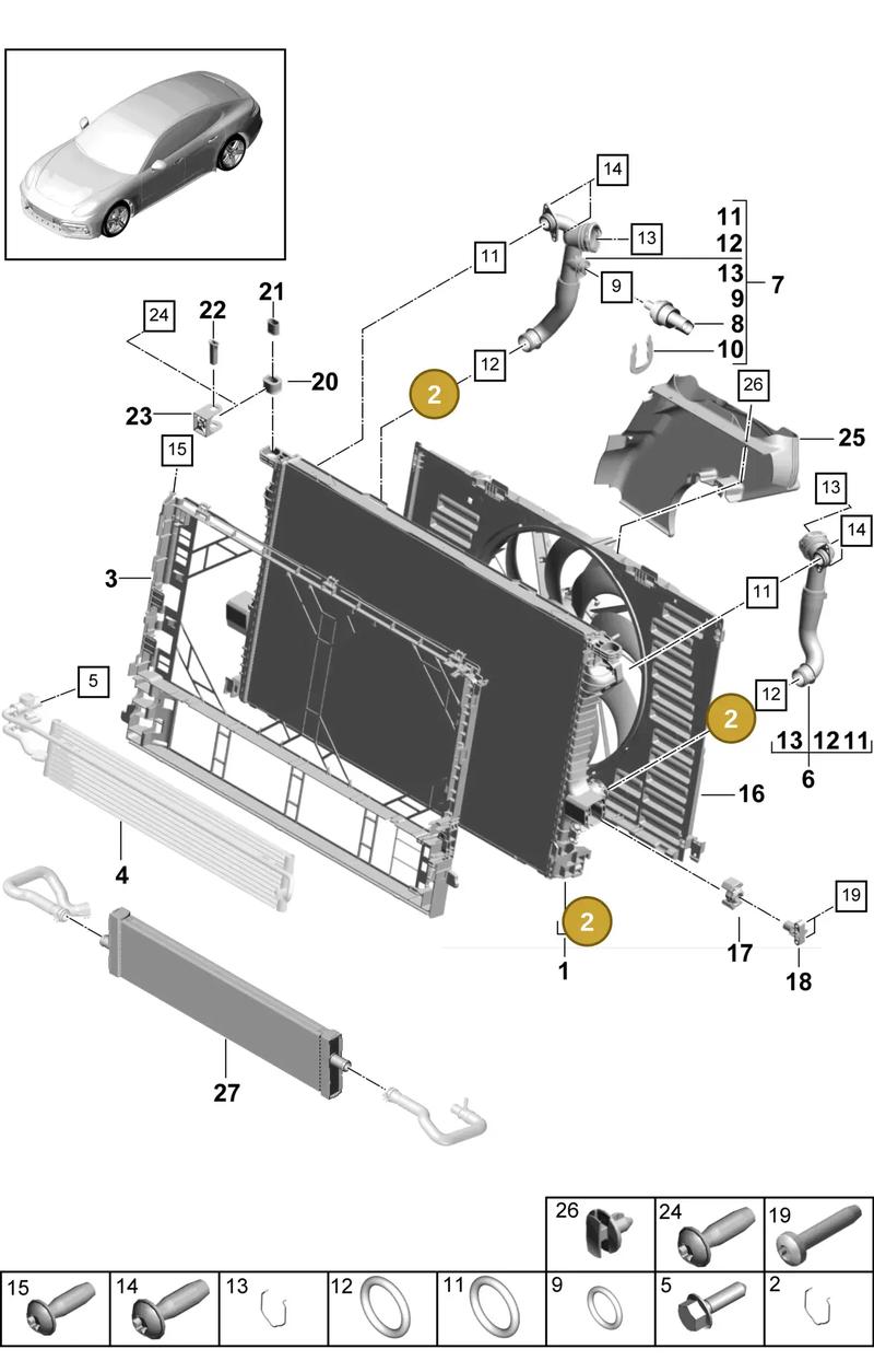 99710680200 — Porsche Panamera (2016-2020) diagram p49105040, position 2