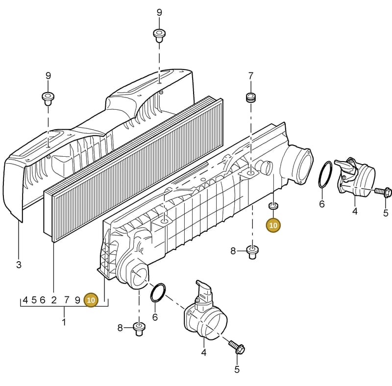 99711023800 — Porsche Turbo (2006-2009) diagram p30106000, position 10