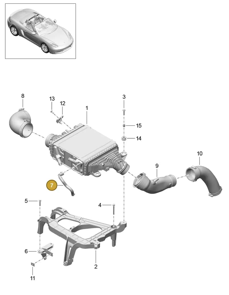 99711066672 — Porsche Boxster (2016-2019) diagram p48107020, position 7