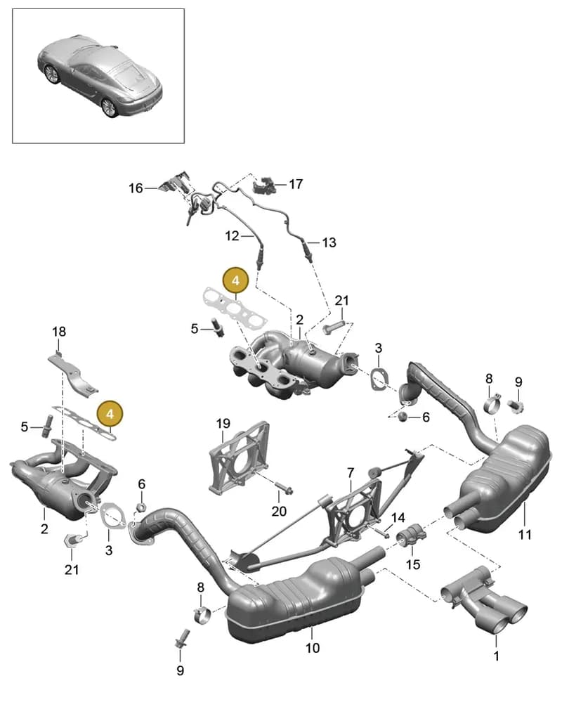 99711110731 — Porsche Cayman (2013-2016) diagram p40202000, position 4