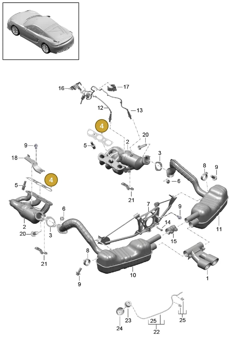 99711110731 — Porsche Cayman GT4 (2015-2016) diagram p45202000, position 4