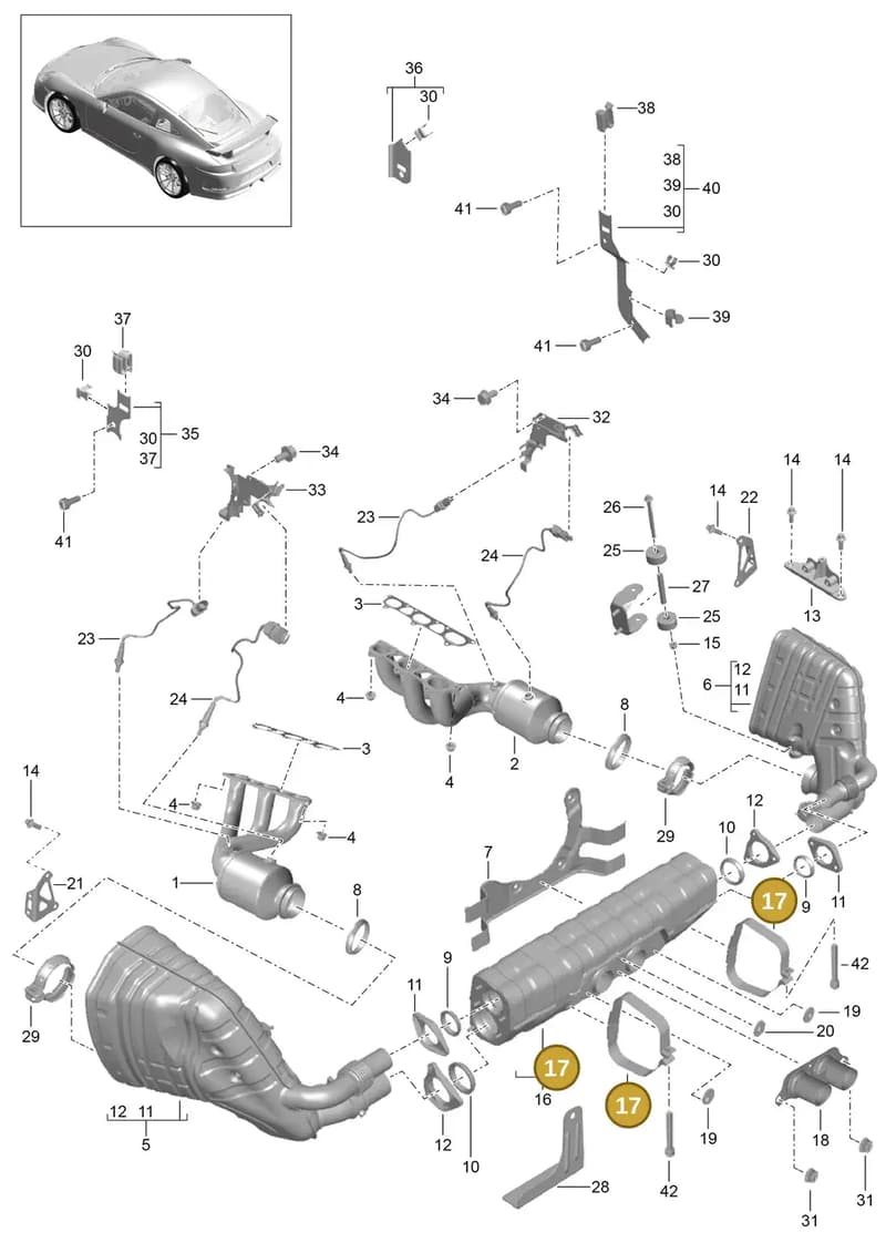 99711111970 — Porsche 911 (2013-2020) diagram p41202000, position 17