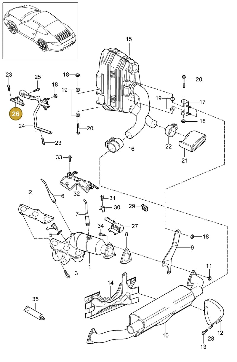 99711112630 — Porsche 911 Carrera (2008-2012) diagram p32202000, position 26