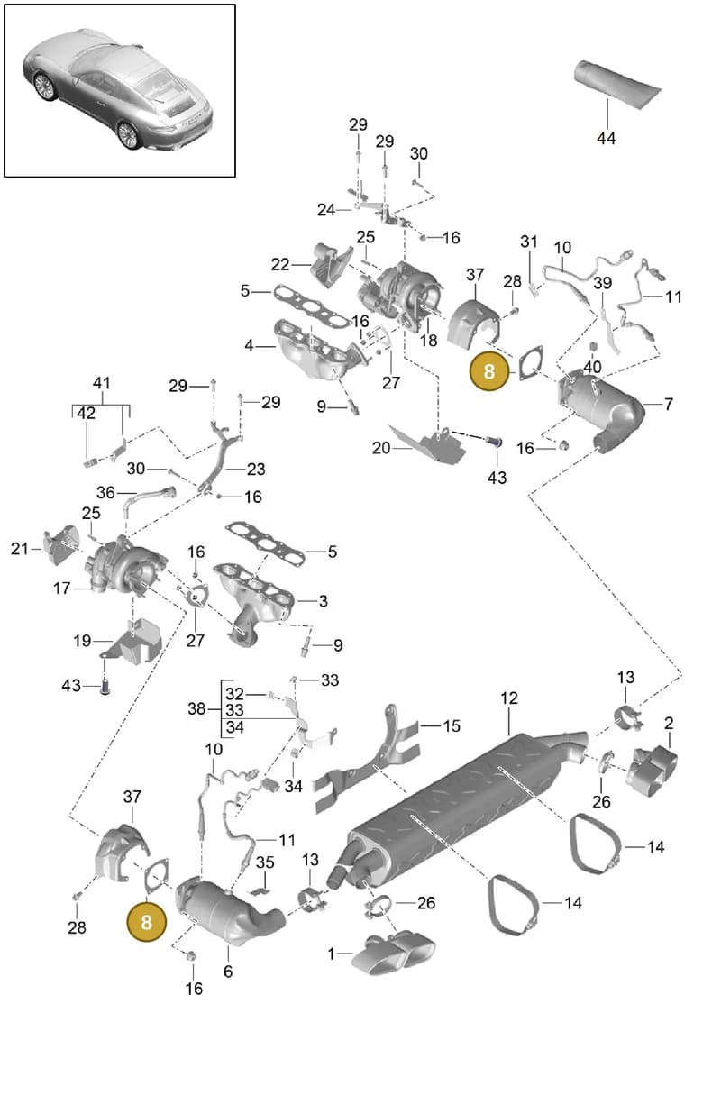 99711121770 — Porsche 911 (2013-2020) diagram p42202000, position 8