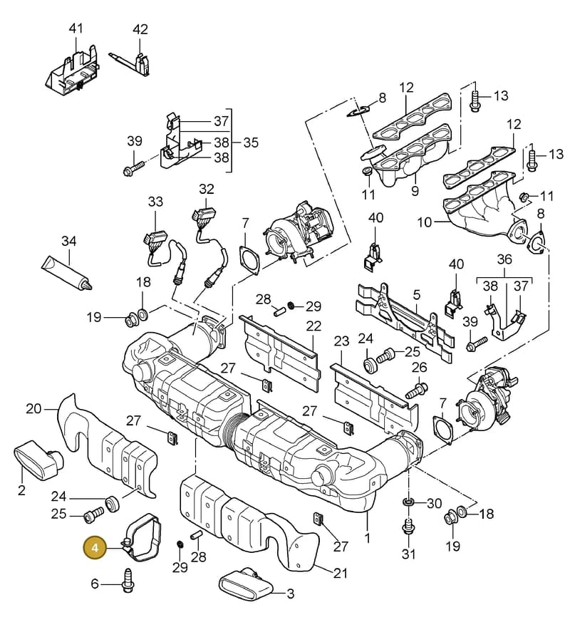 99711124080 — Porsche Turbo (2006-2009) diagram p30202000, position 4