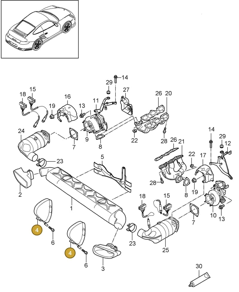 99711124080 — Porsche GT2 RS (2009-2012) diagram p36202000, position 4