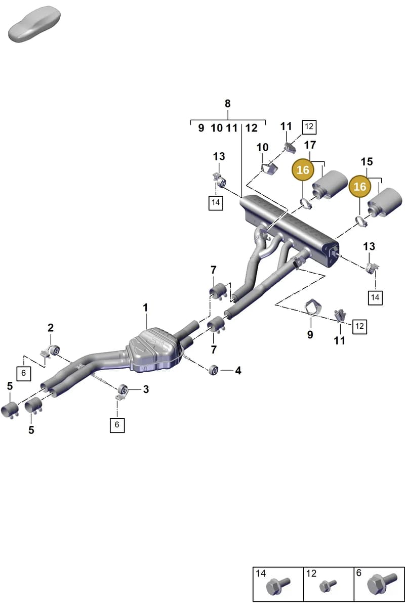 99711124080 — Porsche Cayenne Coupe (2023-2023) diagram p60203130, position 16