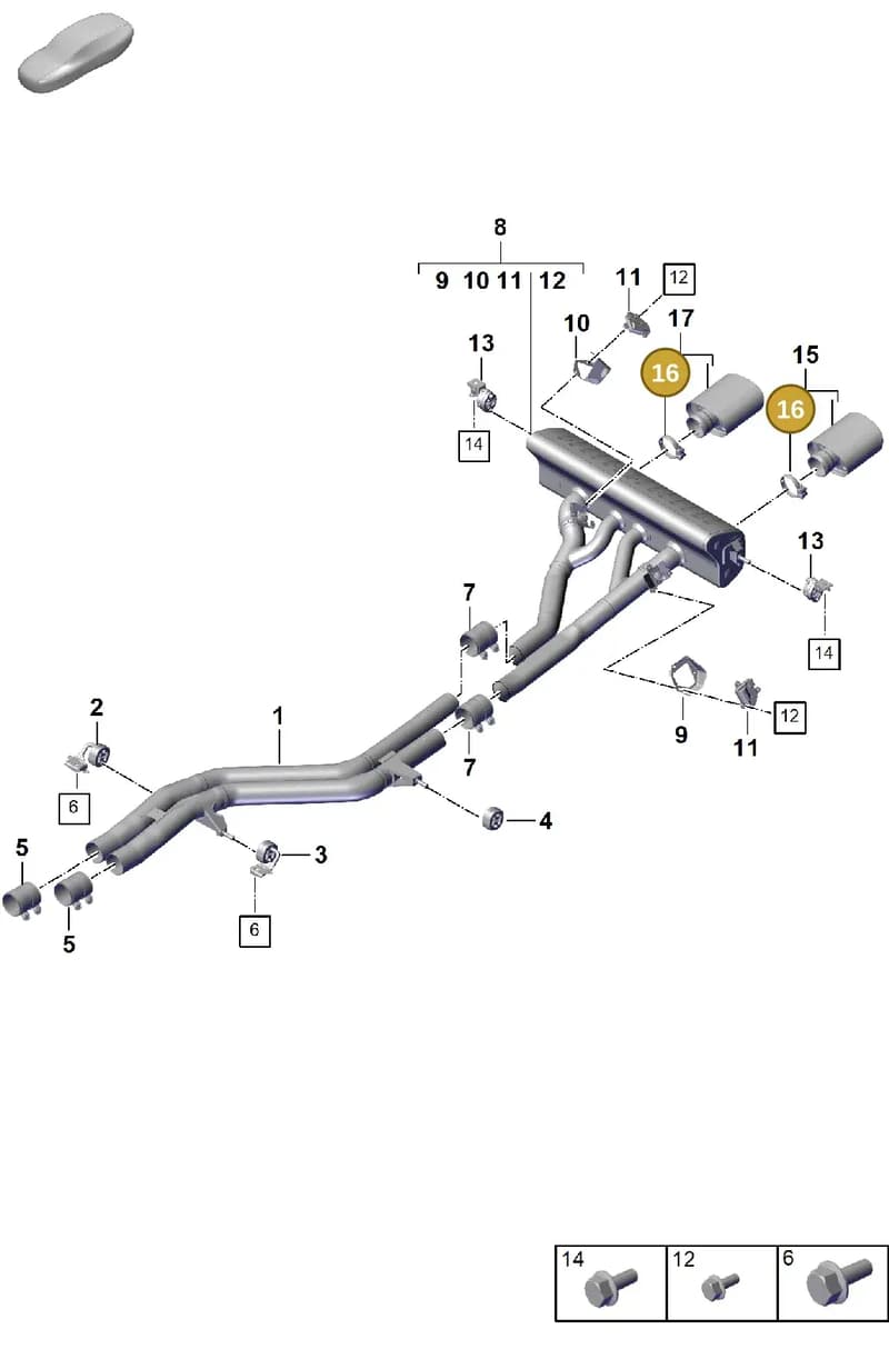 99711124080 — Porsche Cayenne Coupe (2023-2023) diagram p60203030, position 16