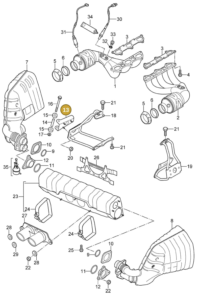 99711145191 — Porsche GT3 RS (2006-2011) diagram p29202000, position 13