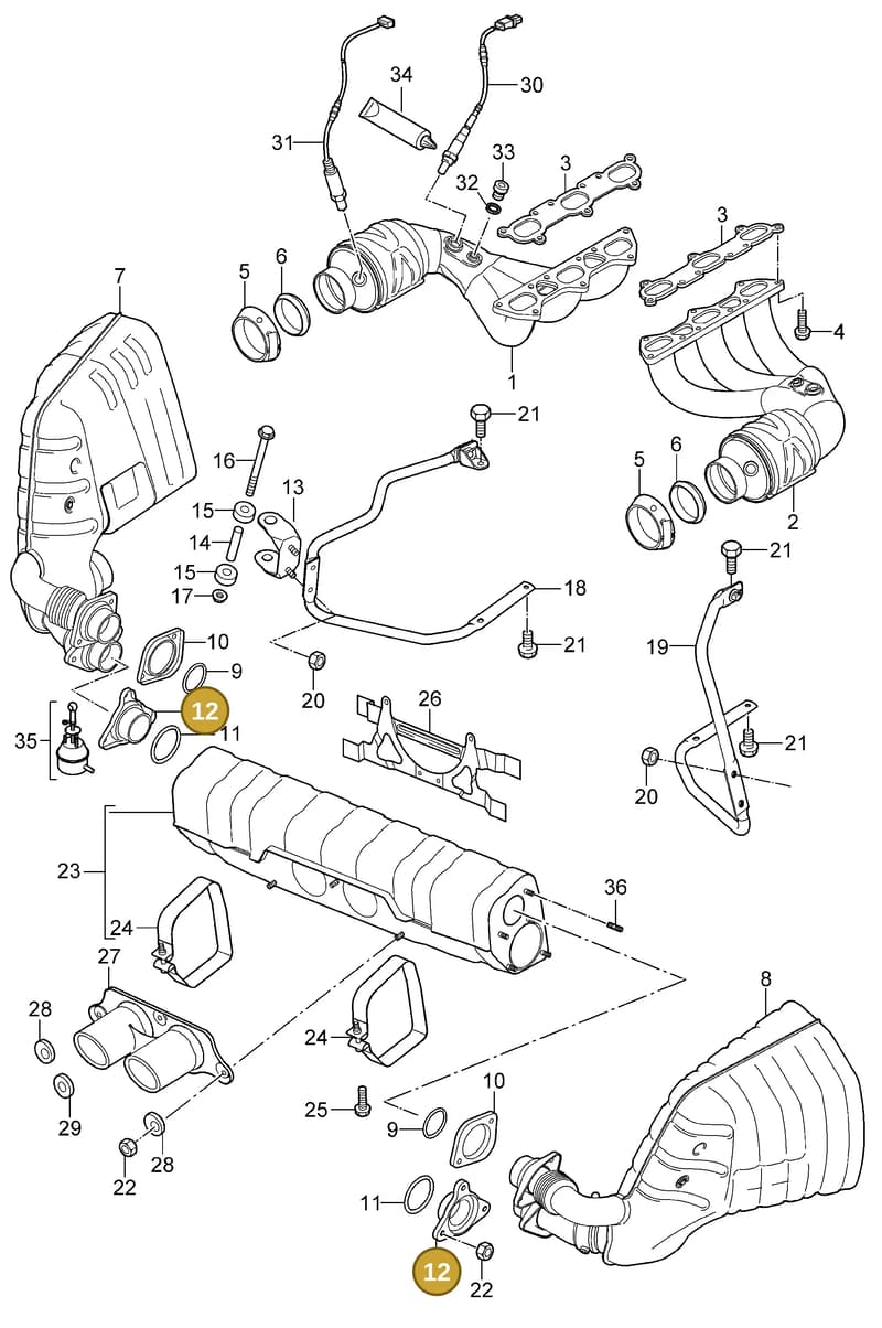99711146393 — Porsche GT3 RS (2006-2011) diagram p29202001, position 12