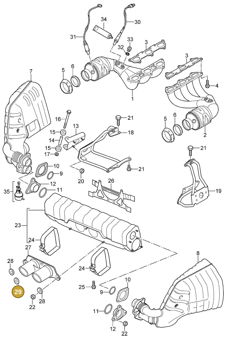 99711175591 — Porsche GT3 RS (2006-2011) diagram p29202000, position 29
