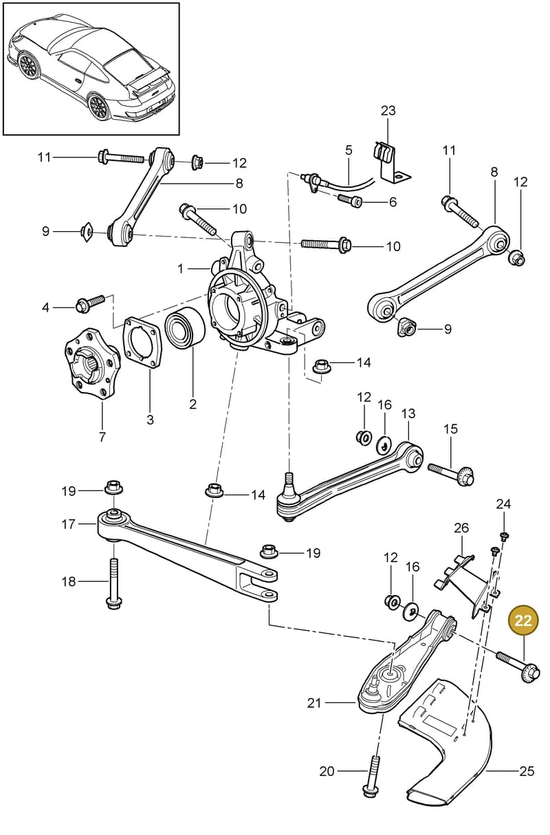 99733121703 — Porsche GT3 RS (2006-2011) diagram p29501000, position 22