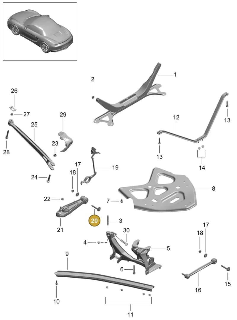 99733121703 — Porsche Boxster (2012-2016) diagram p39501001, position 20