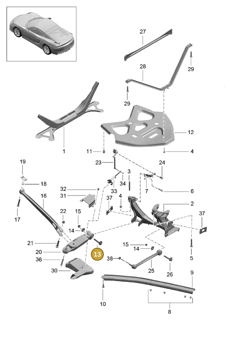 99733121703 — Porsche Cayman GT4 (2015-2016) diagram p45501001, position 13