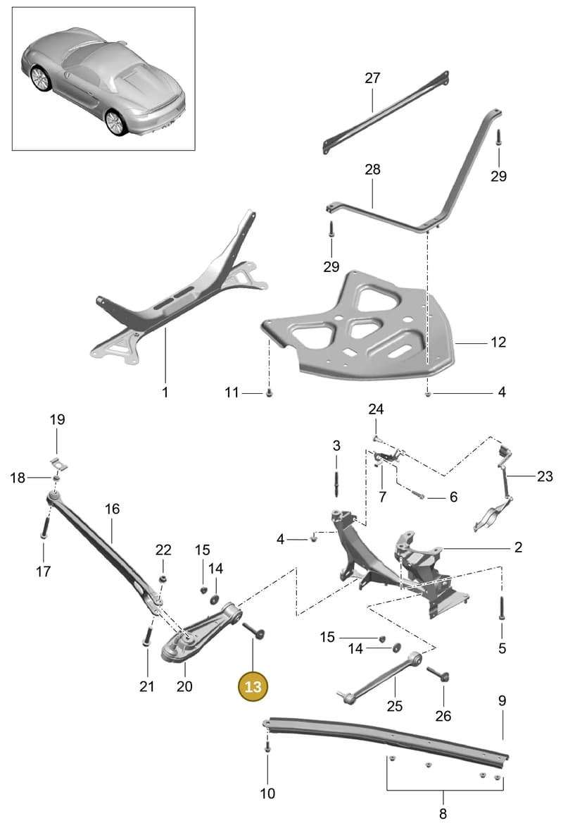 99733121703 — Porsche Boxster Spyder (2015-2016) diagram p46501001, position 13