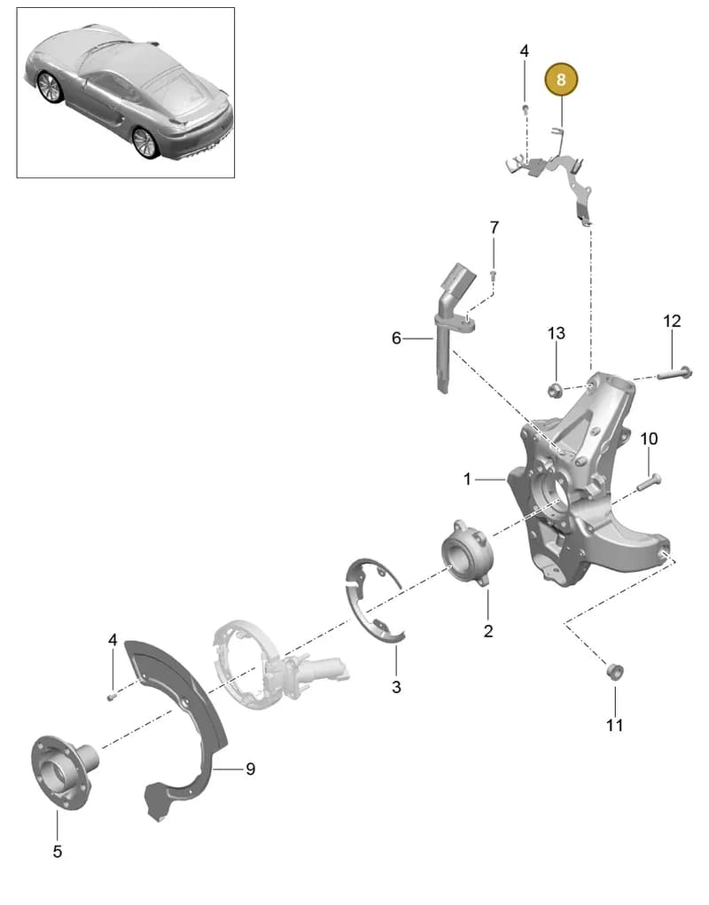 99733226700 — Porsche Cayman GT4 (2015-2016) diagram p45501000, position 8