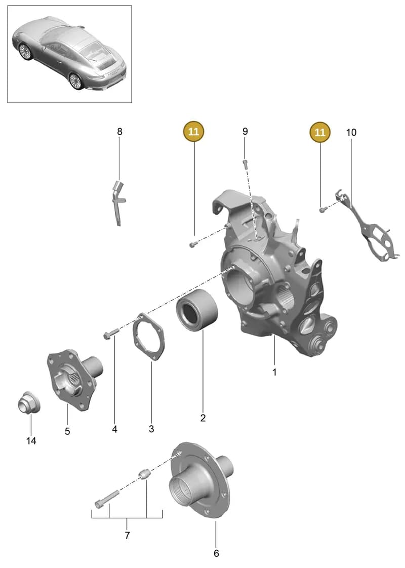99733226700 — Porsche 911 (2016-2019) diagram p47501000, position 11