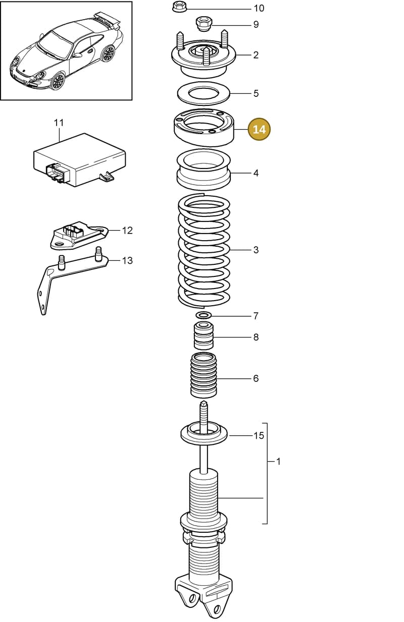 99733351180 — Porsche GT3 RS (2006-2011) diagram p29502000, position 14