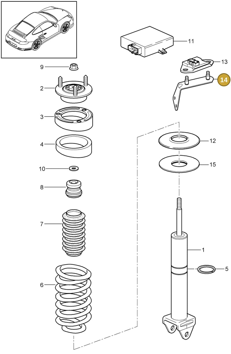 99733351180 — Porsche GT2 RS (2009-2012) diagram p36502000, position 14