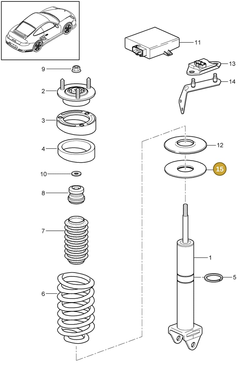 99733353781 — Porsche GT2 RS (2009-2012) diagram p36502000, position 15