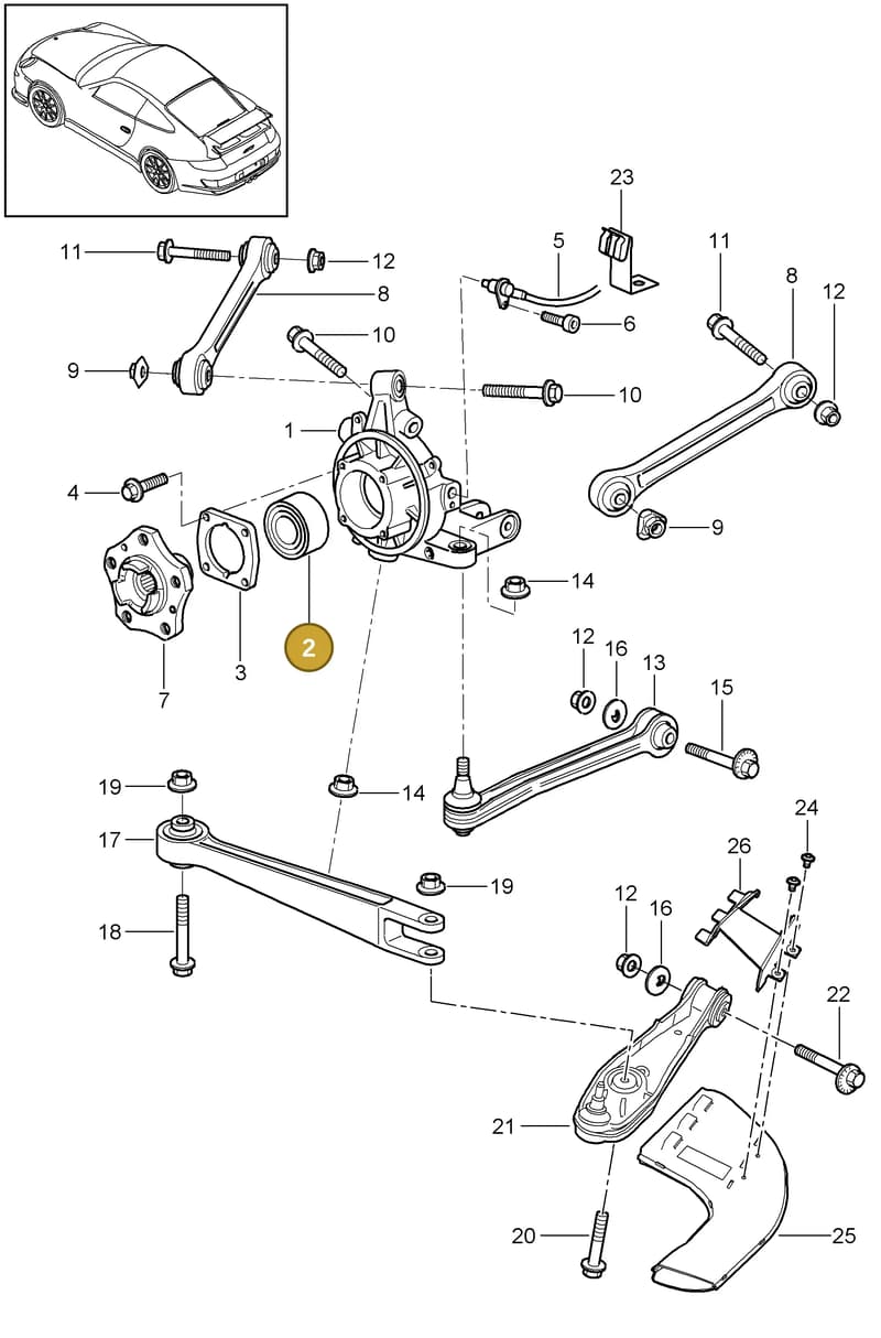 99733379295 — Porsche GT3 RS (2006-2011) diagram p29501000, position 2