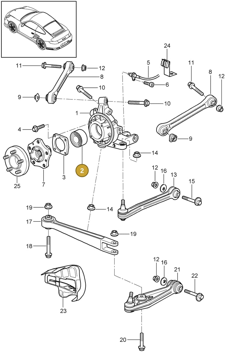 99733379295 — Porsche Turbo (2006-2009) diagram p30501000, position 2