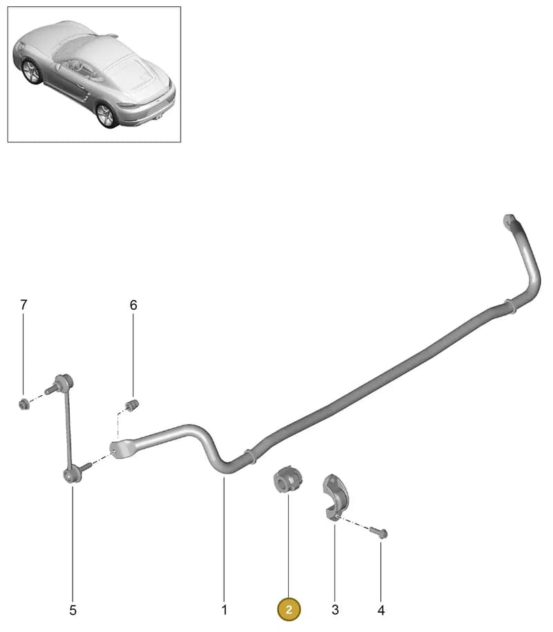 99733379295 — Porsche Cayman (2016-2019) diagram p50502030, position 2