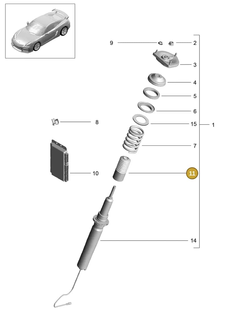 99734356790 — Porsche Cayman GT4 (2015-2016) diagram p45402000, position 11