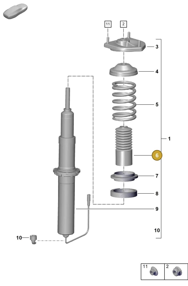 99734356790 — Porsche Boxster Spyder (2019-2020) diagram p55502000, position 6
