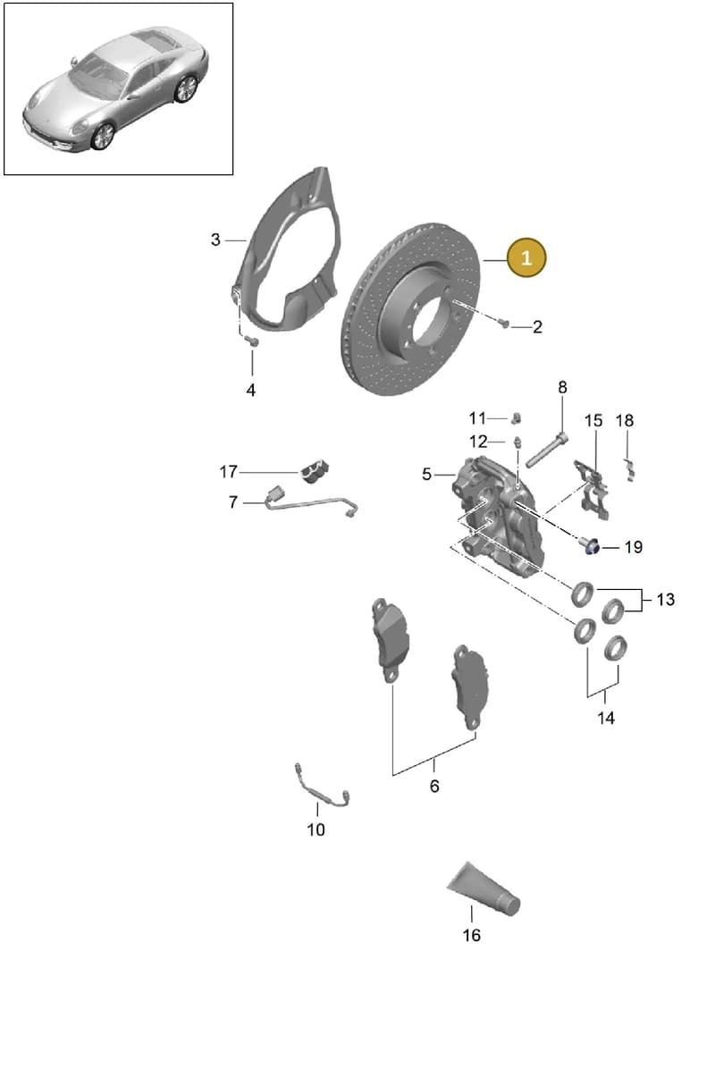 99735140101 — Porsche 991 Carrera 4 (2011-2016) diagram p38602000, position 1